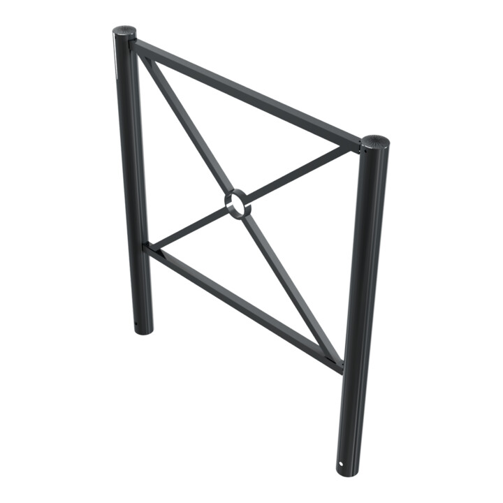 Schake Stadtzaun, Zaunelement + Flachkopf, Ø76mm, beschichtet, Gesamthöhe 1200mm, Breite: 1000mm, zum Einbetonieren