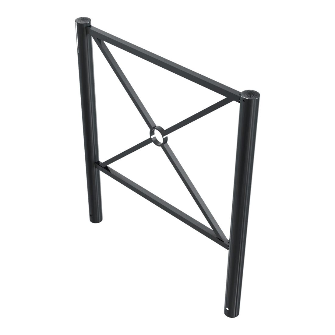 Schake Stadtzaun, Zaunelement + Flachkopf, Ø76mm, beschichtet, Gesamthöhe 1200mm, Breite: 1000mm, zum Einbetonieren