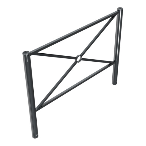 Schake Stadtzaun, Zaunelement + Flachkopf, Ø76mm, beschichtet, Gesamthöhe 1200mm, Breite: 1500mm, zum Einbetonieren