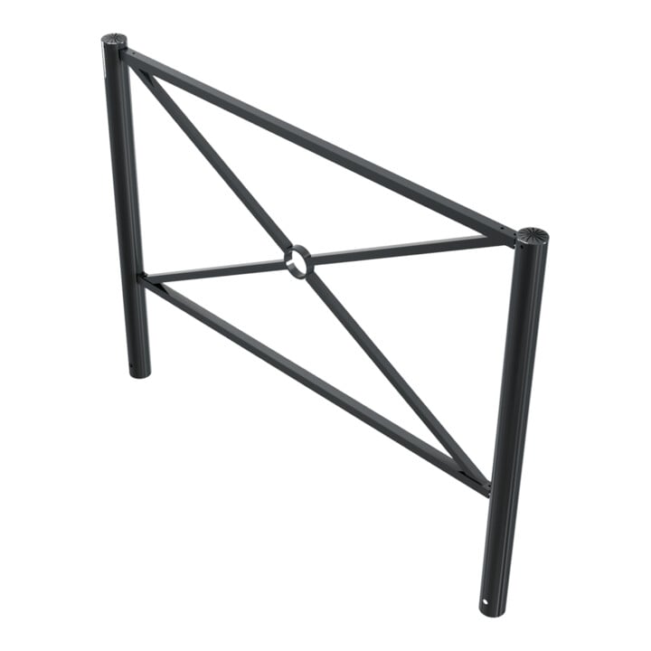 Schake Stadtzaun, Zaunelement + Flachkopf, Ø76mm, beschichtet, Gesamthöhe 1200mm, Breite: 1500mm, zum Einbetonieren