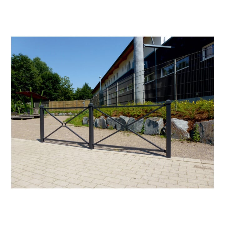 Schake Stadtzaun, Zaunelement, Vierkantrohr 30x30/25x25mm + Stahlkappe, beschichtet, Achsabstand 1000mm,