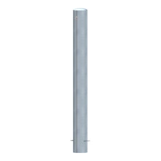 Schake Stahlrohrpoller Ø 152 x 3,2 mm ortsfest, zum Einbetonieren feuerverzinkt / weiß beschichtet, feuerverzinkt, Gesamtlänge: 1500 mm, mit aufgeschweißter Stahlkappe