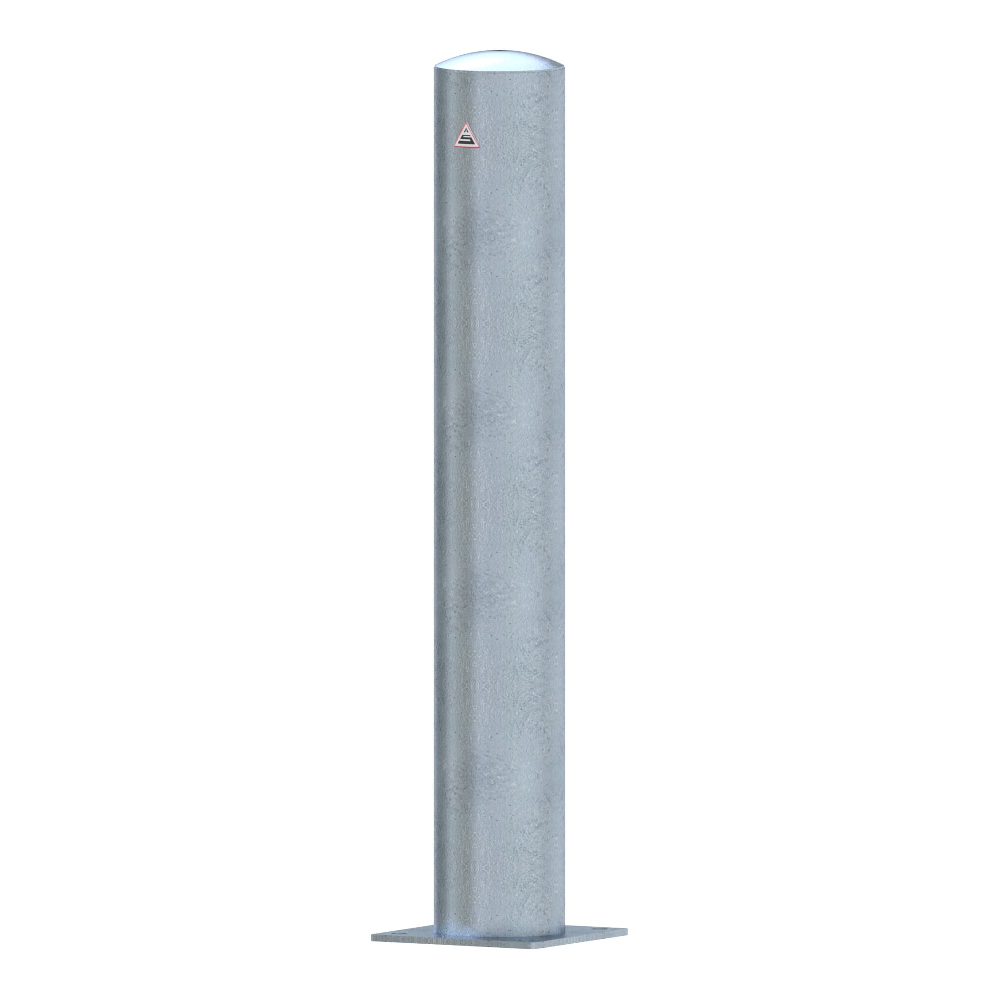 Schake Stahlrohrpoller Ø 152 x 3,2 mm zum Aufdübeln feuerverzinkt / weiß beschichtet, feuerverzinkt, Gesamtlänge: 1000 mm, mit aufgeschweißter Stahlka
