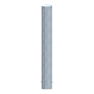 Schake Stahlrohrpoller Ø 193 x 3,6 mm ortsfest, zum Einbetonieren feuerverzinkt / weiß beschichtet, feuerverzinkt, Gesamtlänge: 2000 mm, mit aufgeschweißter Stahlkappe