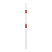 Schake Standpfosten Stahlrohr 70 x 70 mm Endpfosten für Ober- und Knieholm, weiß / rot +Sechskantschrauben, Mutter M16x60 + Schutzkappen.-5