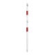 Schake Standpfosten Stahlrohr 70 x 70 mm Mittelpfosten für Ober- und Knieholm, weiß / rot +Sechskantschrauben, Mutter M16x60 + Schutzkappen.