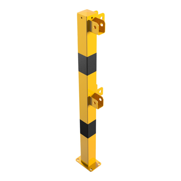 Schake Standpfosten zum Aufdübeln Stahlrohr 70 x 70 mm Eckpfosten für Ober- und Knieholm 90°