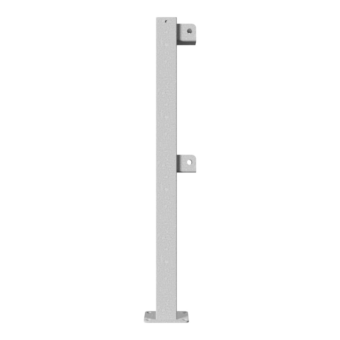 Schake Standpfosten zum Aufdübeln Stahlrohr 70 x 70 mm Eckpfosten für Ober- und Knieholm 90° + Bodenplatte 100 x 150 mm