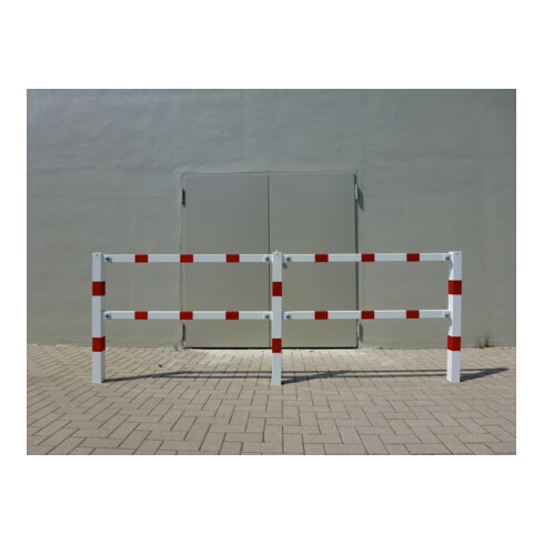 Schake Standpfosten zum Aufdübeln Stahlrohr 70 x 70 mm Eckpfosten für Ober- und Knieholm 90° + Bodenplatte 100 x 150 mm