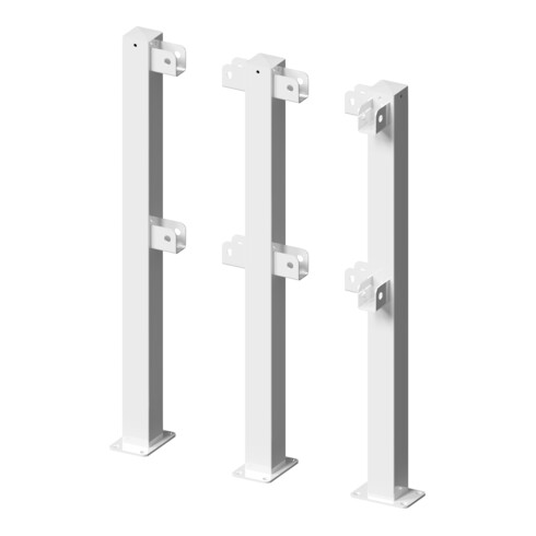 Schake Standpfosten zum Aufdübeln Stahlrohr 70 x 70 mm Endpfosten für Ober- und Knieholm