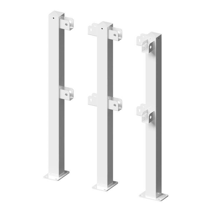 Set Schake Standpfosten zum Aufdübeln Stahlrohr 70 x 70 mm Endpfosten für...