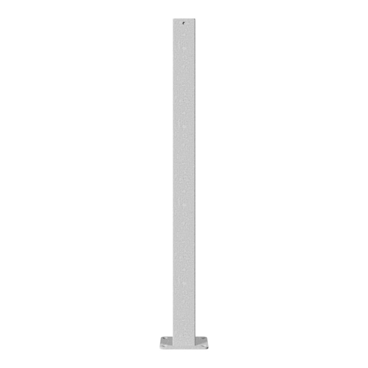 Schake Standpfosten zum Aufdübeln Stahlrohr 70 x 70 mm Endpfosten für Ober- und Knieholm + Bodenplatte 100 x 150 mm