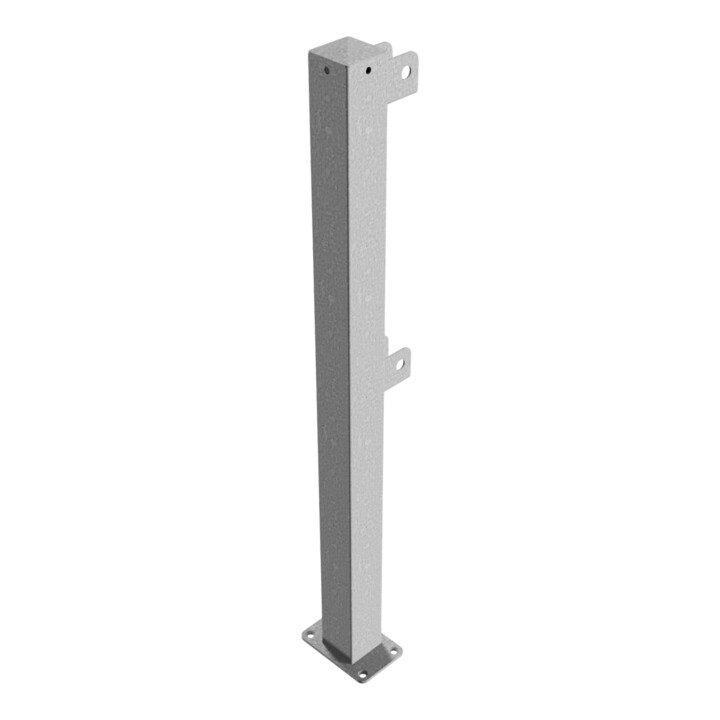 Schake Standpfosten zum Aufdübeln Stahlrohr 70 x 70 mm Endpfosten für Ober- und Knieholm + Bodenplatte 100 x 150 mm