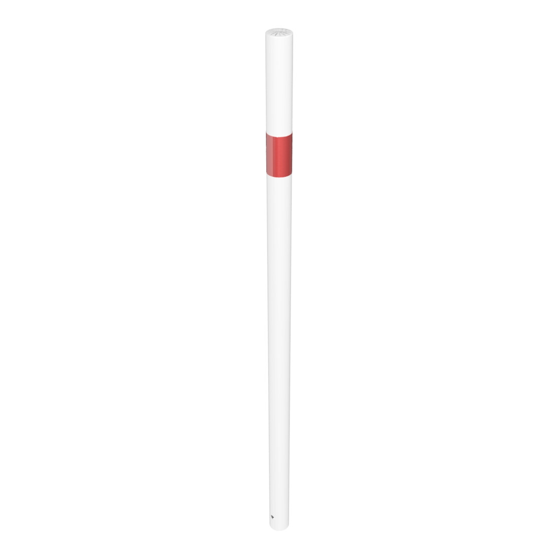 Schake Standrohr Ø60mm 1,50m verzinkt, beschichtet, weiß + einem rot reflektierendem Streifen, inkl Erdanker