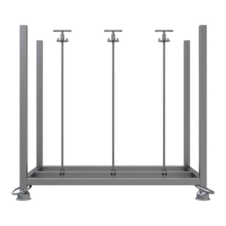 Schake Stapelpalette verzinkt für 30 Fußplatten, 1,40 m x 0,73 m x 1,31 m