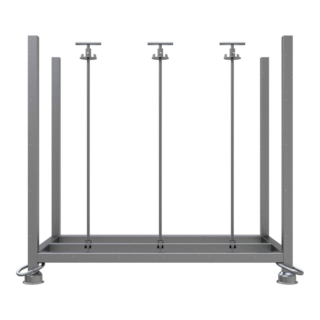 Schake Stapelpalette verzinkt für 30 Fußplatten, 1,40 m x 0,73 m x 1,31 m