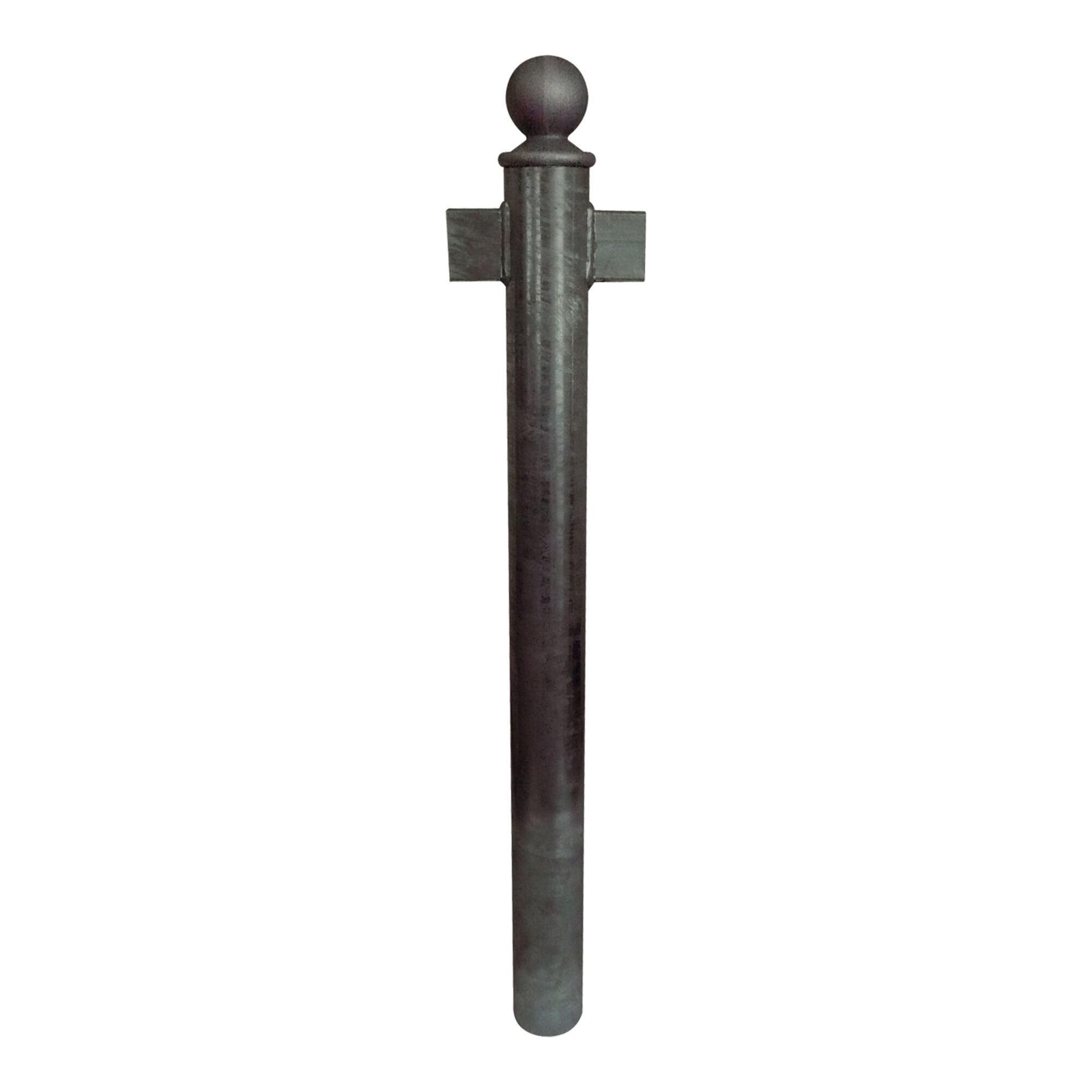 Schake Stilpfosten Typ 40673B als Barriere, System zum Einbetonieren, Ø 60mm + Kugelkopf, als Endpfosten, beschichtet, RAL 6005