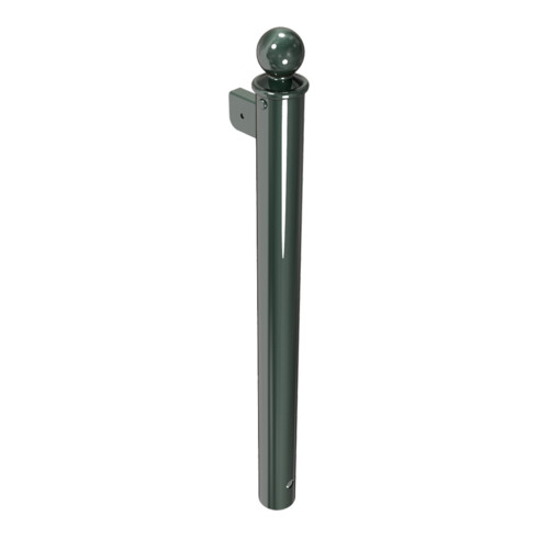 Schake Stilpfosten Typ 40673B als Barriere, System zum Einbetonieren, Ø 60mm + Kugelkopf, als Endpfosten, beschichtet, RAL 6005