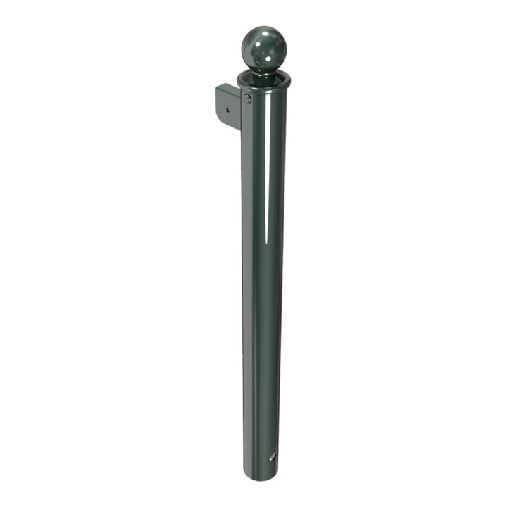 Schake Stilpfosten Typ 40673B als Barriere, System zum Einbetonieren, Ø 60mm + Kugelkopf, als Endpfosten, beschichtet, RAL 6005