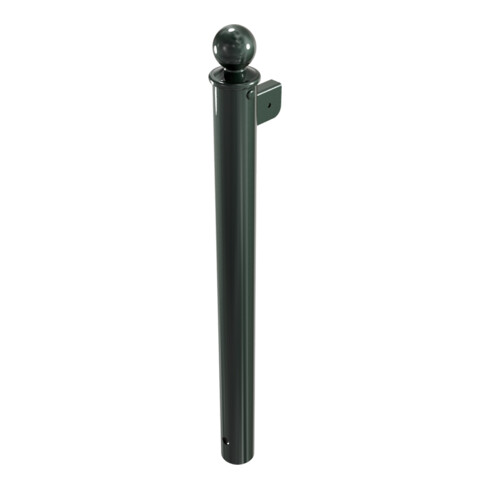 Schake Stilpfosten Typ 40673B als Barriere, System zum Einbetonieren, Ø 60mm + Kugelkopf, als Endpfosten, beschichtet, RAL 6005
