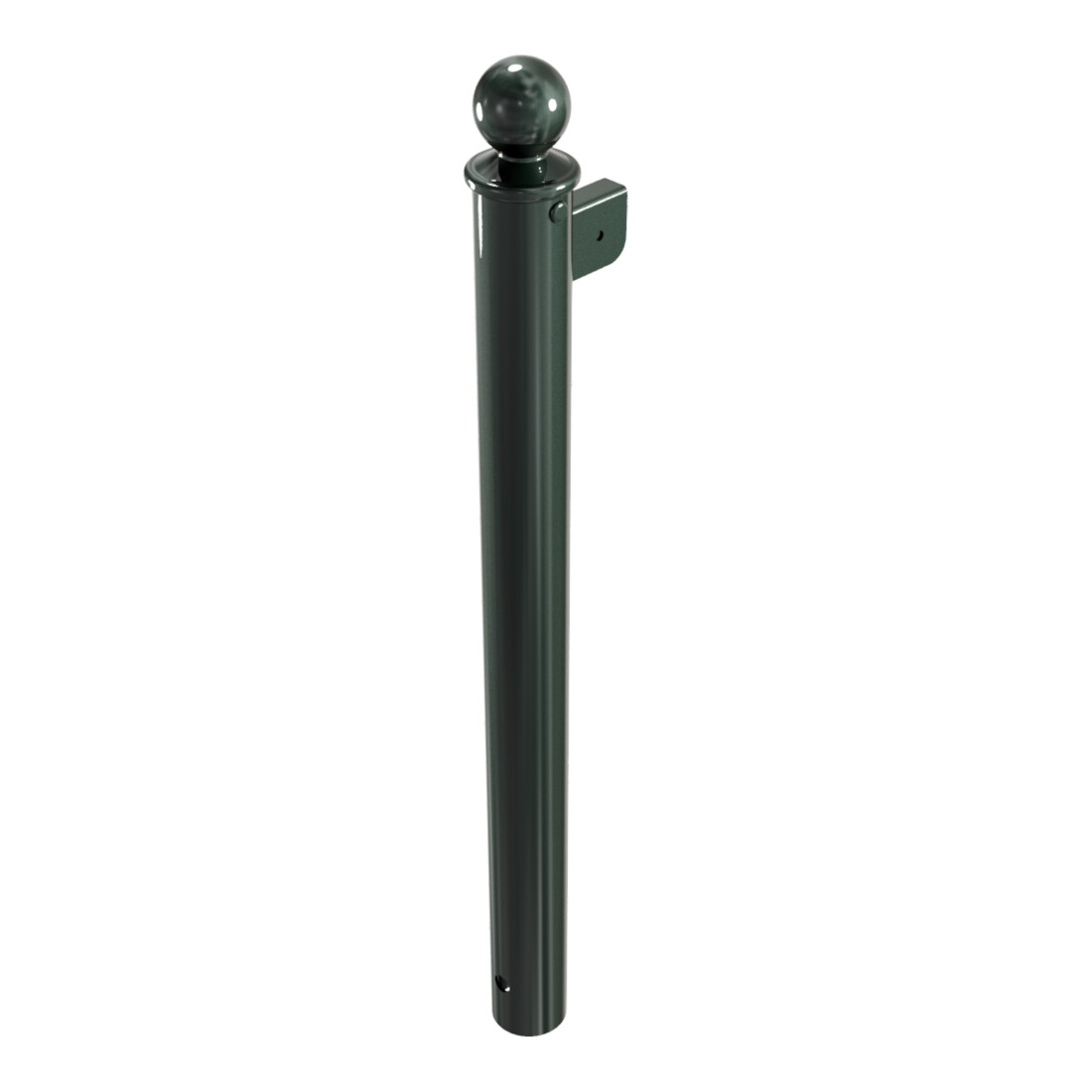 Schake Stilpfosten Typ 40673B als Barriere, System zum Einbetonieren, Ø 60mm + Kugelkopf, als Endpfosten, beschichtet, RAL 6005
