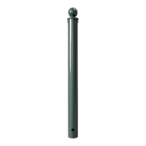 Schake Stilpfosten Typ 40673B als Barriere, System zum Einbetonieren, Ø 60mm + Kugelkopf, als Endpfosten, beschichtet, RAL 6005