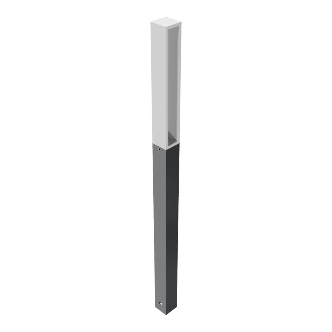 Schake Stilpfosten Typ 40731B, ortsfest, 70x70mm, Oberteil U, förmig (offen) aus Flachstahl, zum Einbetonieren, ca. 950mm Überflur, beschichtet