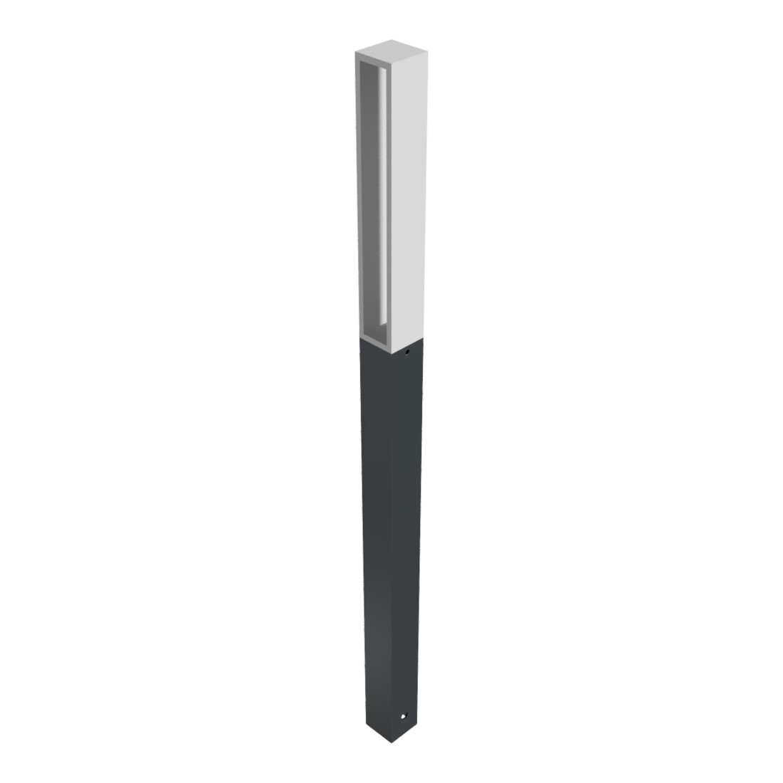 Schake Stilpfosten Typ 40731B, ortsfest, 70x70mm, Oberteil U, förmig (offen) aus Flachstahl, zum Einbetonieren, ca. 950mm Überflur, beschichtet