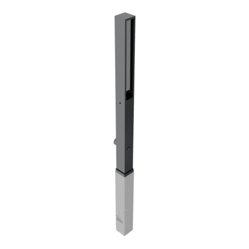 Schake Stilpfosten Typ 40731FB, herausnehmbar, 70x70mm + Dreikantverschluss, Oberteil U, förmig (offen) aus Flachstahl