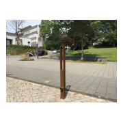 Schake Stilpfosten Typ 40731FB, herausnehmbar, 70x70mm + Dreikantverschluss, Oberteil U, förmig (offen) aus Flachstahl-4