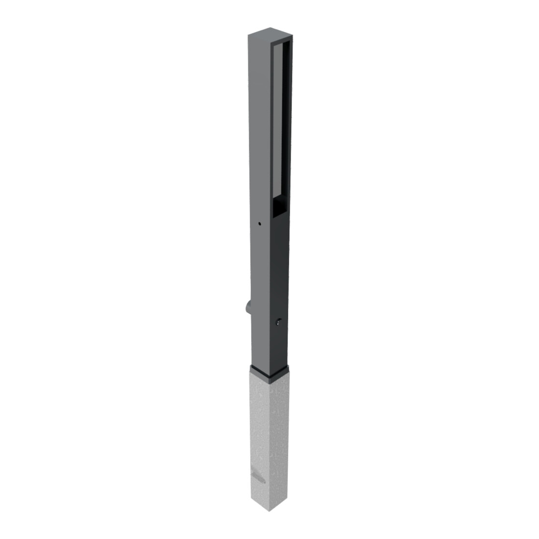Schake Stilpfosten Typ 40731FB, herausnehmbar, 70x70mm + Dreikantverschluss, Oberteil U, förmig (offen) aus Flachstahl