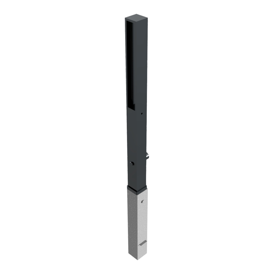 Schake Stilpfosten Typ 40731FB, herausnehmbar, 70x70mm + Dreikantverschluss, Oberteil U, förmig (offen) aus Flachstahl