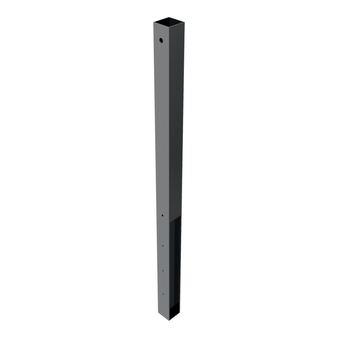 Schake Stilpfosten Typ 4073B, ortsfest, 70x70mm, Oberteil Flachstahl, zum Einbetonieren, ca. 950mm Überflur, beschichtet