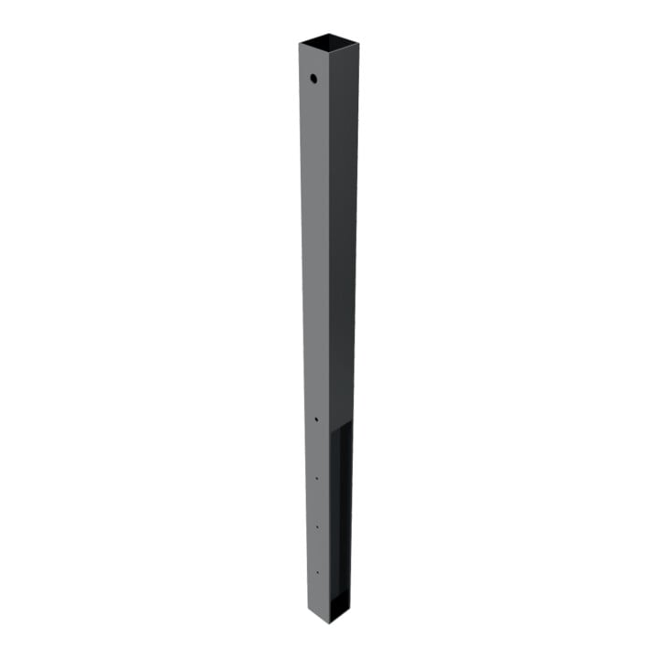 Schake Stilpfosten Typ 4073B, ortsfest, 70x70mm, Oberteil Flachstahl, zum Einbetonieren, ca. 950mm Überflur, beschichtet
