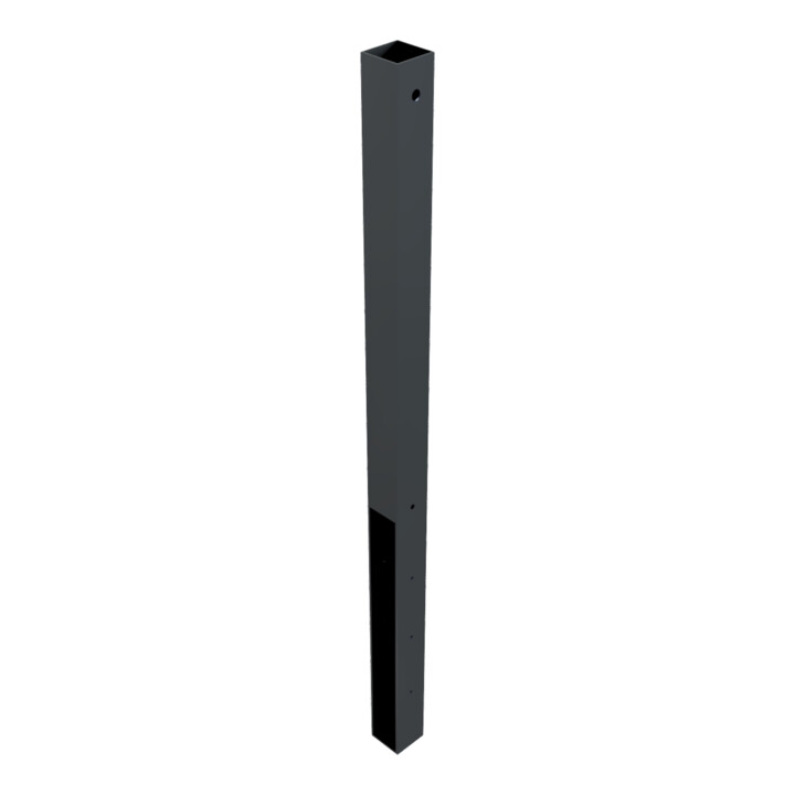 Schake Stilpfosten Typ 4073B, ortsfest, 70x70mm, Oberteil Flachstahl, zum Einbetonieren, ca. 950mm Überflur, beschichtet