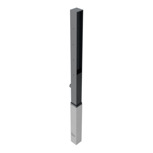 Schake Stilpfosten Typ 4073FB, herausnehmbar, 70x70mm + Dreikantverschluss, Oberteil Flachstahl