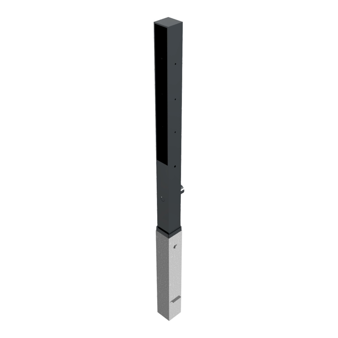 Schake Stilpfosten Typ 4073FB, herausnehmbar, 70x70mm + Dreikantverschluss, Oberteil Flachstahl
