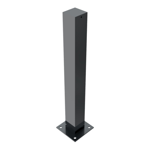 Schake Stilpoller aus Vierkantrohr 100x100mm + Flachkopf, ca 900mm Überflur, beschichtet, ortsfest für Dübelbefestigung + Bodenplatte 200x200mm