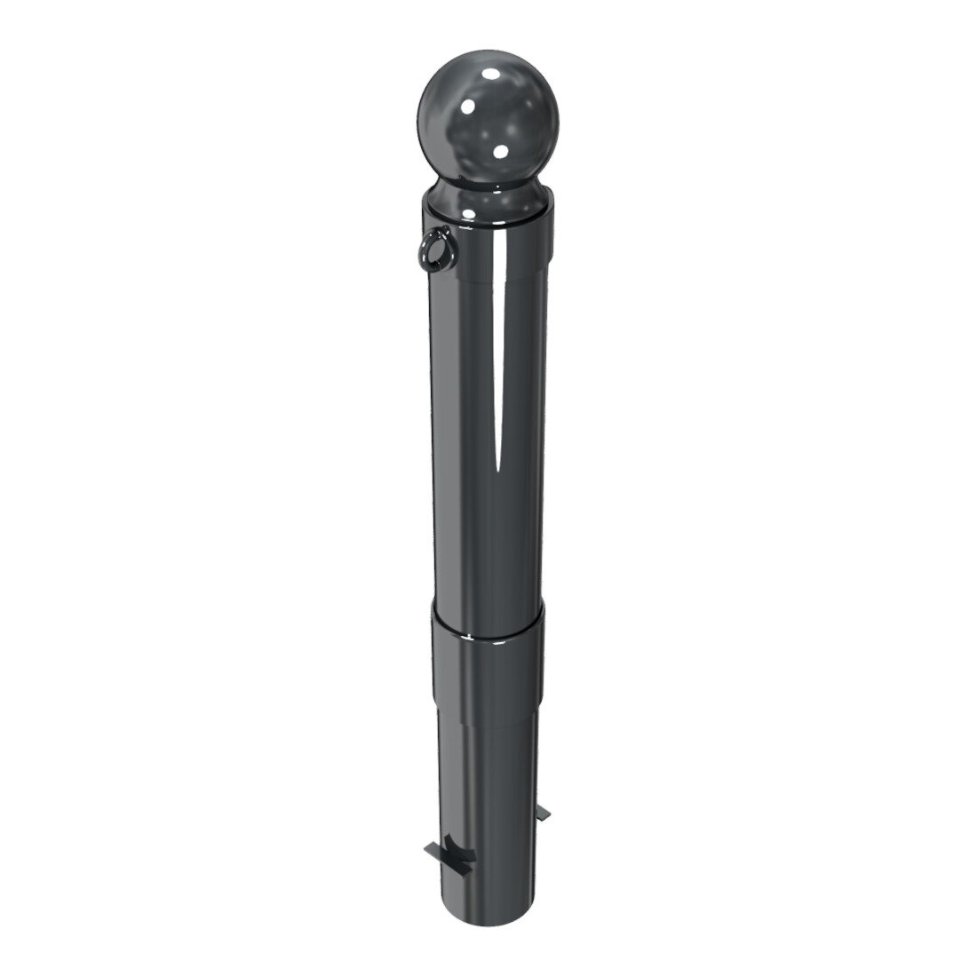 Schake Stilpoller Typ 40140B/2, ortsfest, zum Einbetonieren, Ø 140mm + Alukugel, beschichtet, eisenglimmer + 2 Ösen