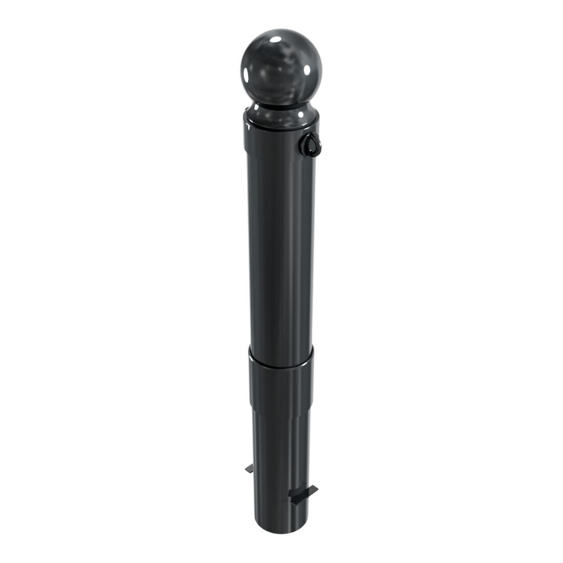 Schake Stilpoller Typ 40140B/2, ortsfest, zum Einbetonieren, Ø 140mm + Alukugel, beschichtet, eisenglimmer + 2 Ösen