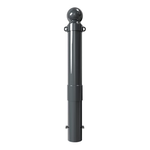 Schake Stilpoller Typ 40140B/2, ortsfest, zum Einbetonieren, Ø 140mm + Alukugel, beschichtet, eisenglimmer + 2 Ösen