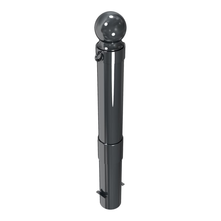 Schake Stilpoller Typ 40140B/2, ortsfest, zum Einbetonieren, Ø 140mm + Alukugel, beschichtet, eisenglimmer + 2 Ösen