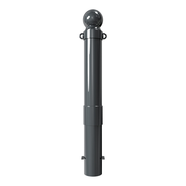 Schake Stilpoller Typ 40140B/2, ortsfest, zum Einbetonieren, Ø 140mm + Alukugel, beschichtet, eisenglimmer + 2 Ösen