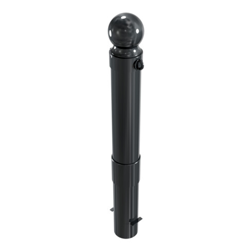 Schake Stilpoller Typ 40140B/2, ortsfest, zum Einbetonieren, Ø 140mm + Alukugel, beschichtet, eisenglimmer + 2 Ösen