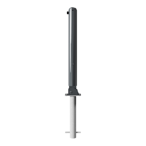 Schake Stilpoller Typ 480FUHB, umlegbar + Dreikantverschluß, zum Einbetonieren, Ø 82mm + Halbkugel,