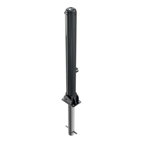 Schake Stilpoller Typ 480FUHB, umlegbar + Dreikantverschluß, zum Einbetonieren, Ø 82mm + Halbkugel,