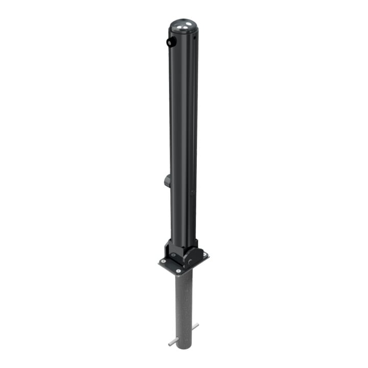 Schake Stilpoller Typ 480FUHB, umlegbar + Dreikantverschluß, zum Einbetonieren, Ø 82mm + Halbkugel,