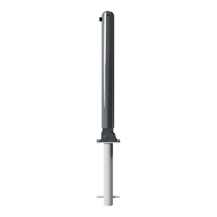Schake Stilpoller Typ 480FUHB, umlegbar + Dreikantverschluß, zum Einbetonieren, Ø 82mm + Halbkugel,