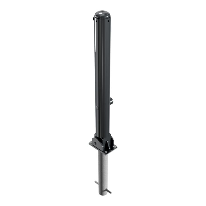 Schake Stilpoller Typ 480FUHB, umlegbar + Dreikantverschluß, zum Einbetonieren, Ø 82mm + Halbkugel,