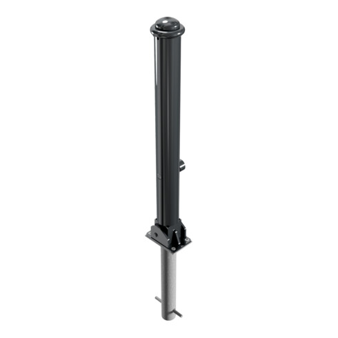 Schake Stilpoller Typ 481FUHB, umlegbar + Dreikantverschluß, zum Einbetonieren, Ø 82mm + Halbkugel,